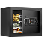 1.3 Cubic Feet Small Fire Safe Box for Home, Fireproof Safety Lock Box with Digital Keypad, Spare Keys and Removable Shelf, Personal Security Home