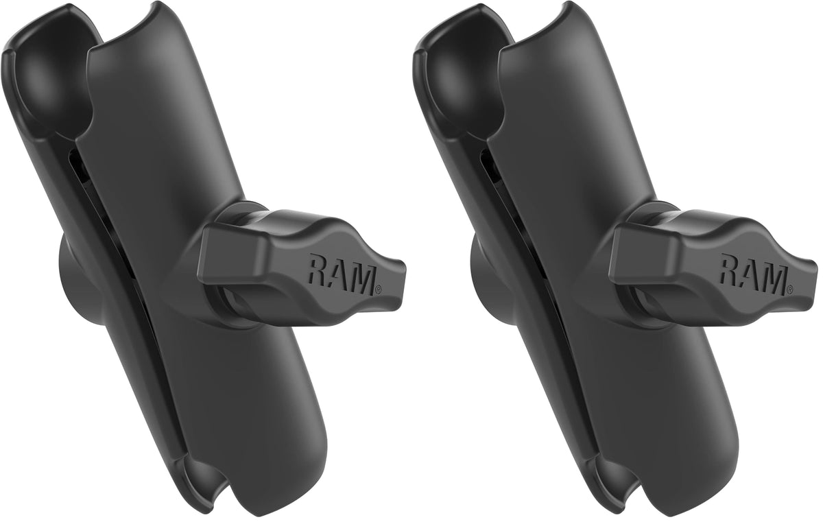 RAM MOUNTS Medium Double Socket Arm for B Size 1″ Ball Mount Components, Connector Arm, Marine-Grade Aluminum RAM-B-201U (Pack of 2)