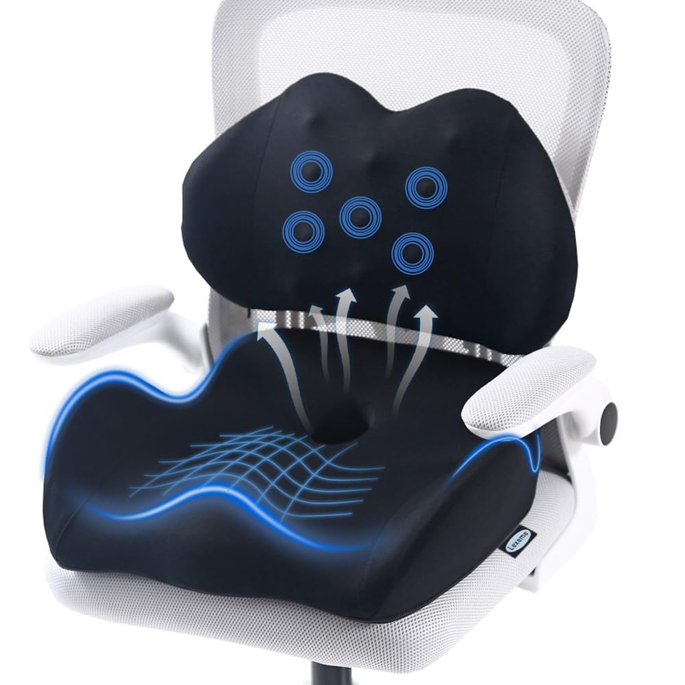 Seat Cushion for Office Chair, Ergonomic Cushion with Lumbar Support Pillow