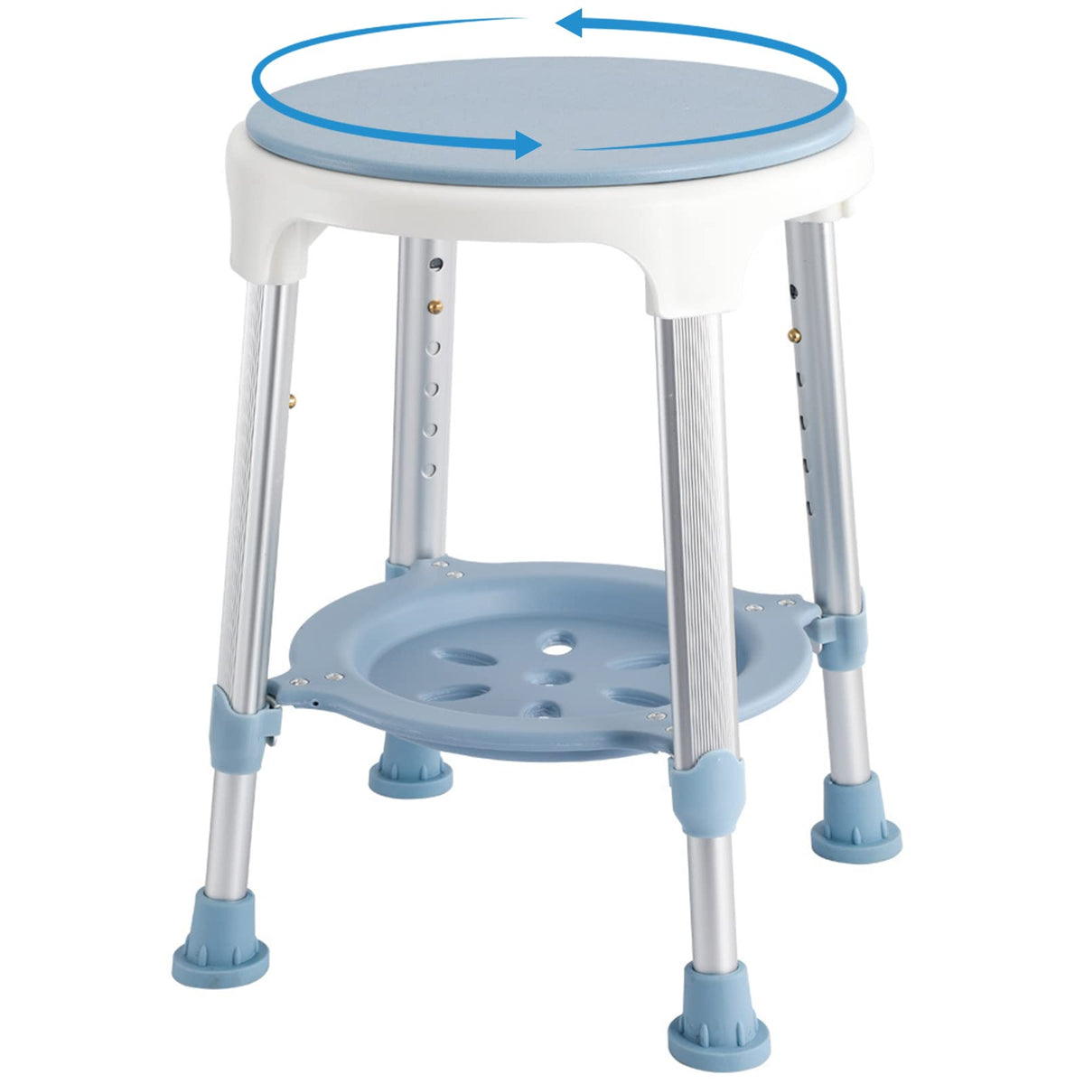 Shower Chair Stool for Inside Shower,360° Swivel,300 LBs,Blue
