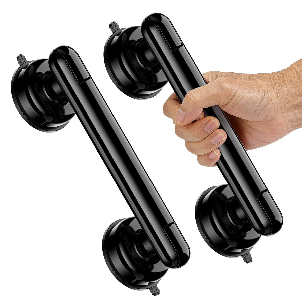 Upgraded 2-Pack Grab Bars for Shower Bathroom Wall, Heavy-Duty Suction Grab Bars Shower Handle Safety for Elderly Seniors Handicap, No Drilling Tool