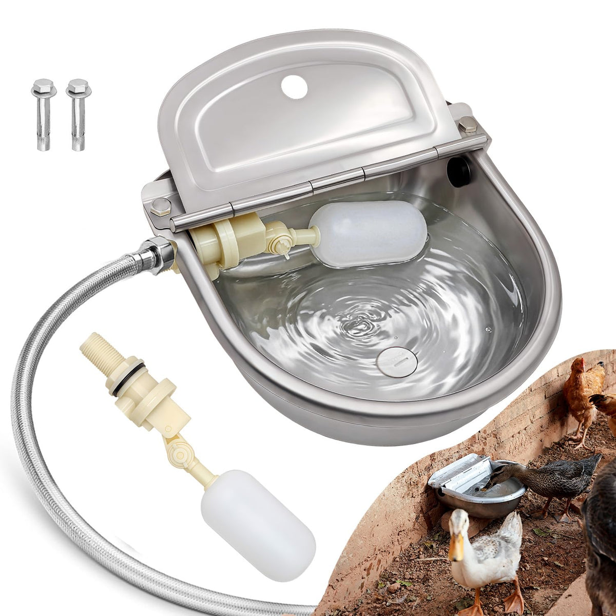 Automatic Water Dispenser Dog Water Bowl 304 Stainless Large Pet Waterer
