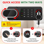 1.3 Cubic Feet Small Fire Safe Box for Home, Fireproof Safety Lock Box with Digital Keypad, Spare Keys and Removable Shelf, Personal Security Home