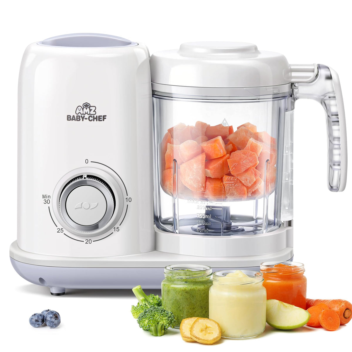AMZBabyChef Baby Food Maker Blender: 4-in-1 Steamer and Puree Processor