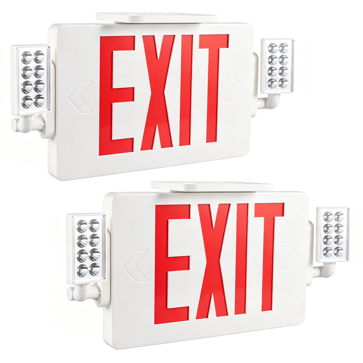Exit Sign with Emergency Light, Battery Backup, 2 Pack