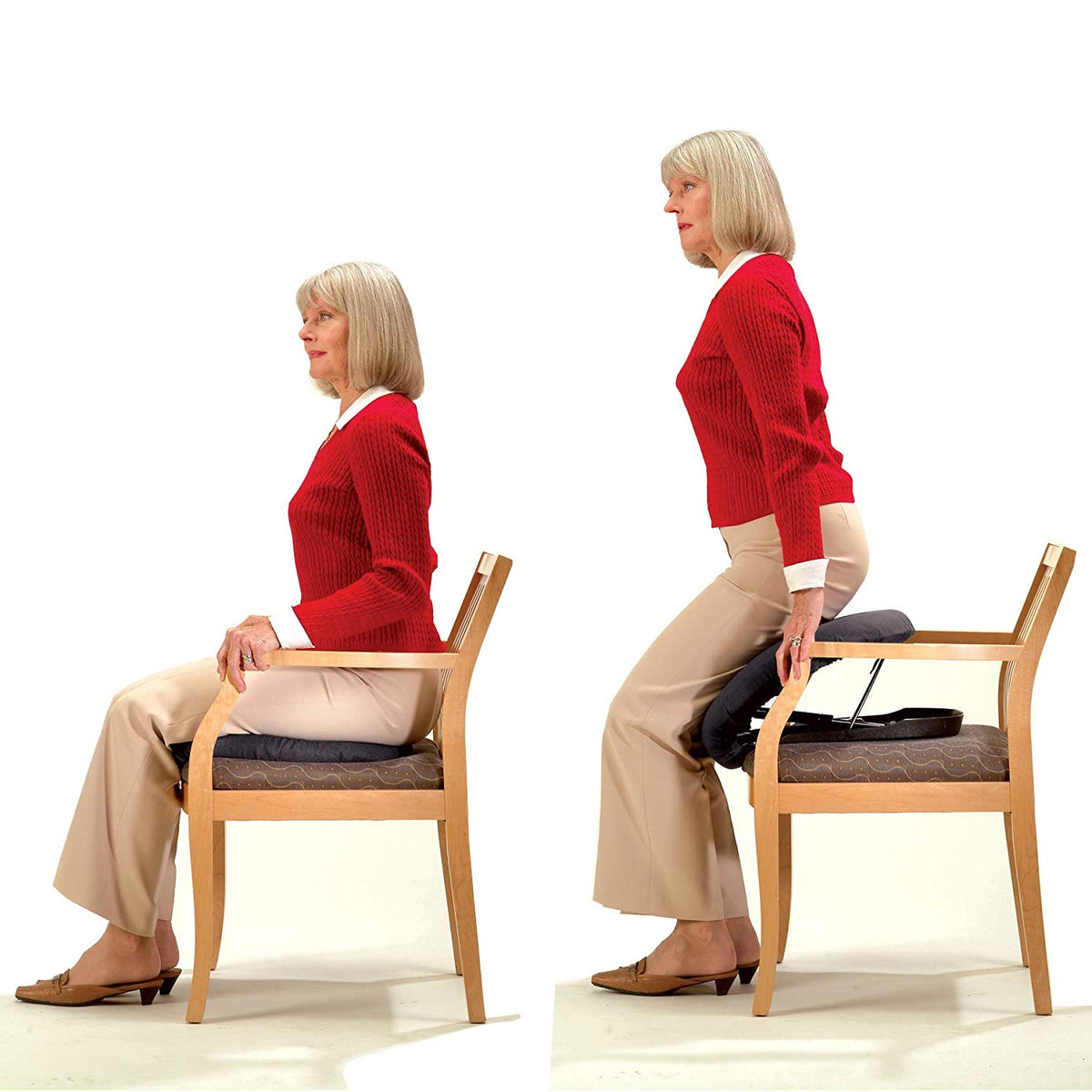 Carex Upeasy Seat Assist Plus - Portable Self-Powered Lifting Seat Cushion for Chairs, 70% Weight Support up to 340 lbs. - Lift Assist for Seniors