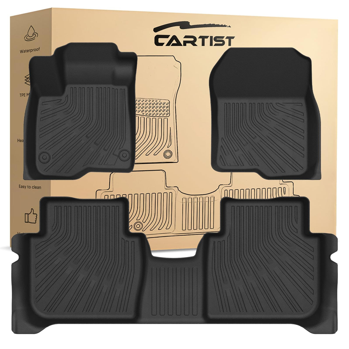CARTIST Floor Mats Fits for Honda CRV 2027 2026 2025 2024 2023 Gas & Hybrid