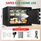 1.3 Cubic Feet Small Fire Safe Box for Home, Fireproof Safety Lock Box with Digital Keypad, Spare Keys and Removable Shelf, Personal Security Home