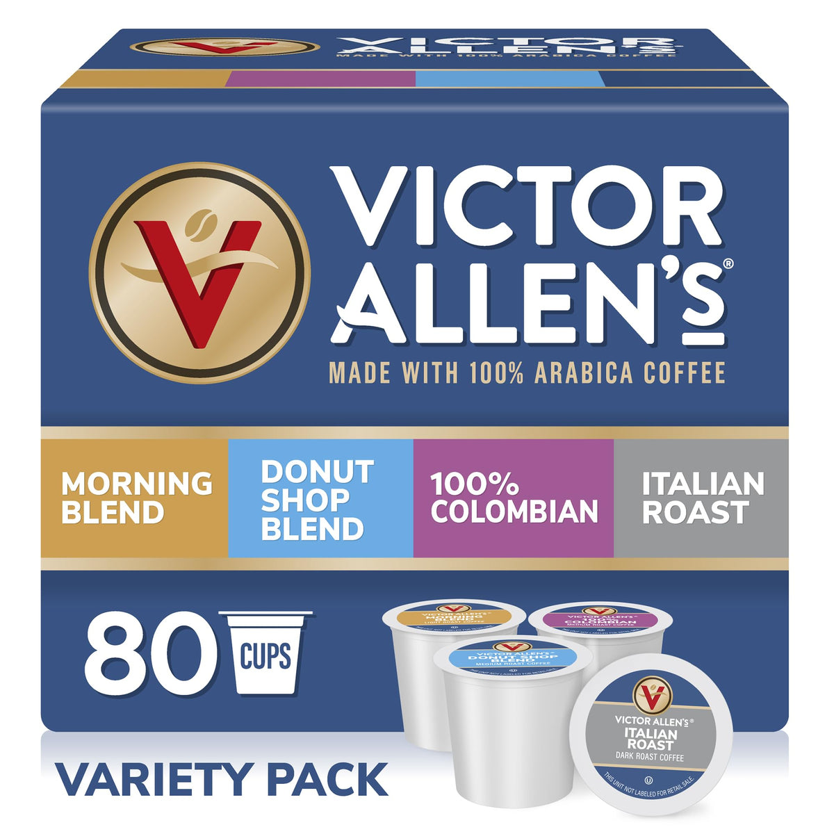 Victor Allen's Core Roast Variety Pack, 80 Count, Coffee Pods