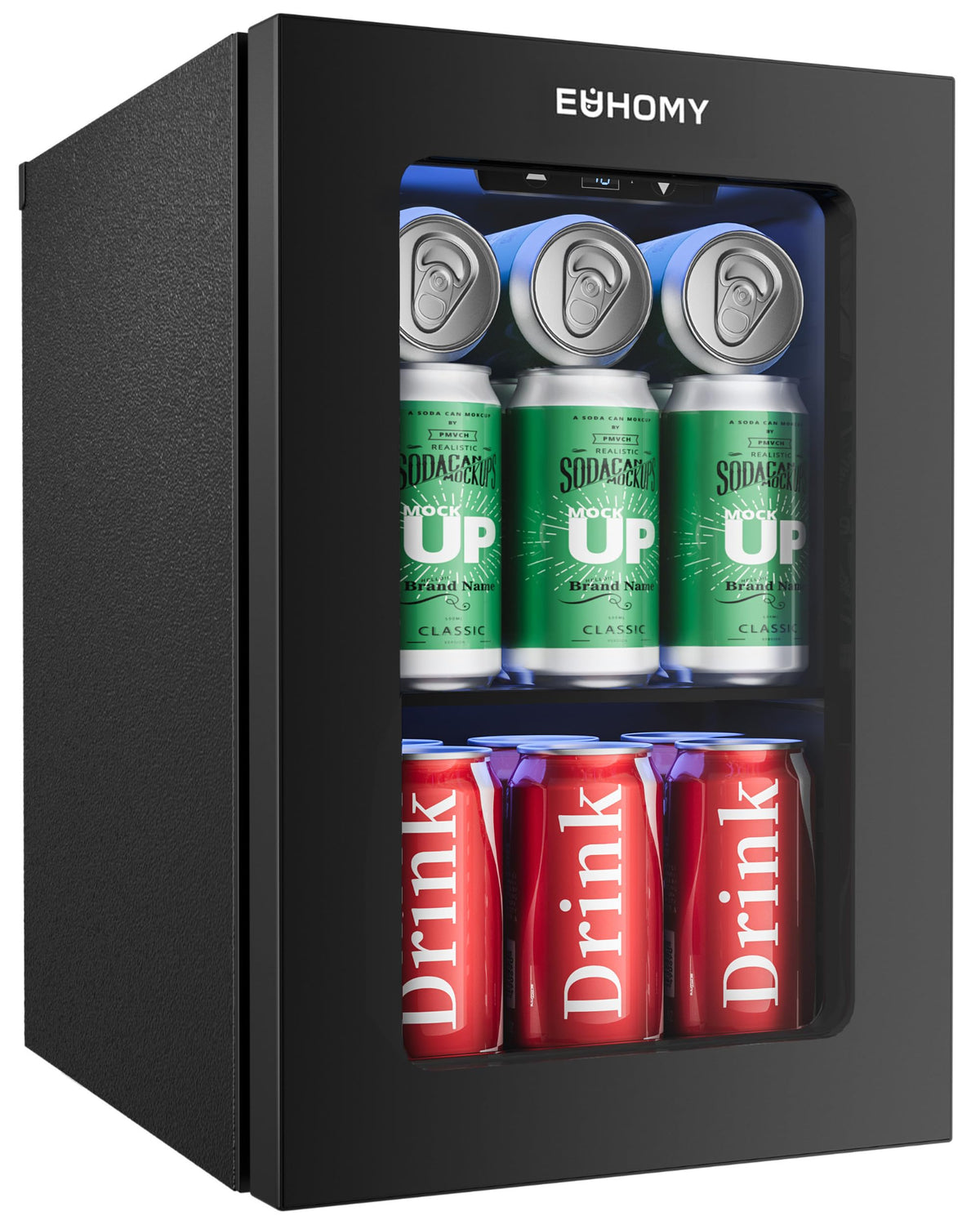 EUHOMY 24 Can Mini Fridge, 18L Beverage Refrigerator with Quiet Compressor