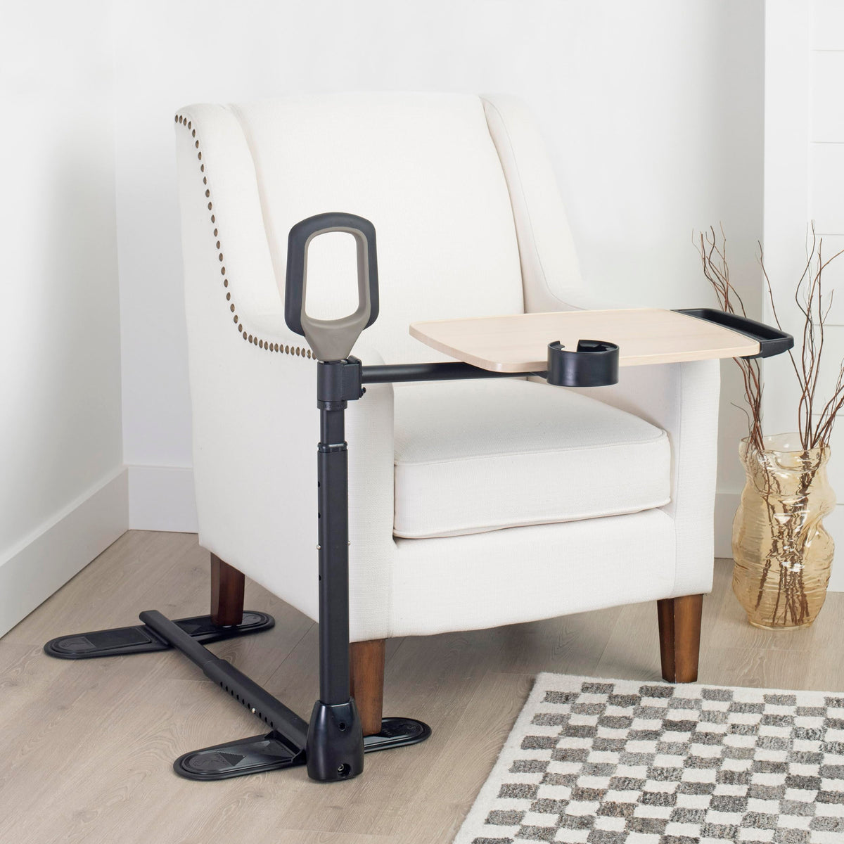 Able Life Tray Table, 360° Swivel Table with Cup Holder, Adjustable Height, Extra Large TV Tray for Eating, Laptop Desk for Couches, Chairs