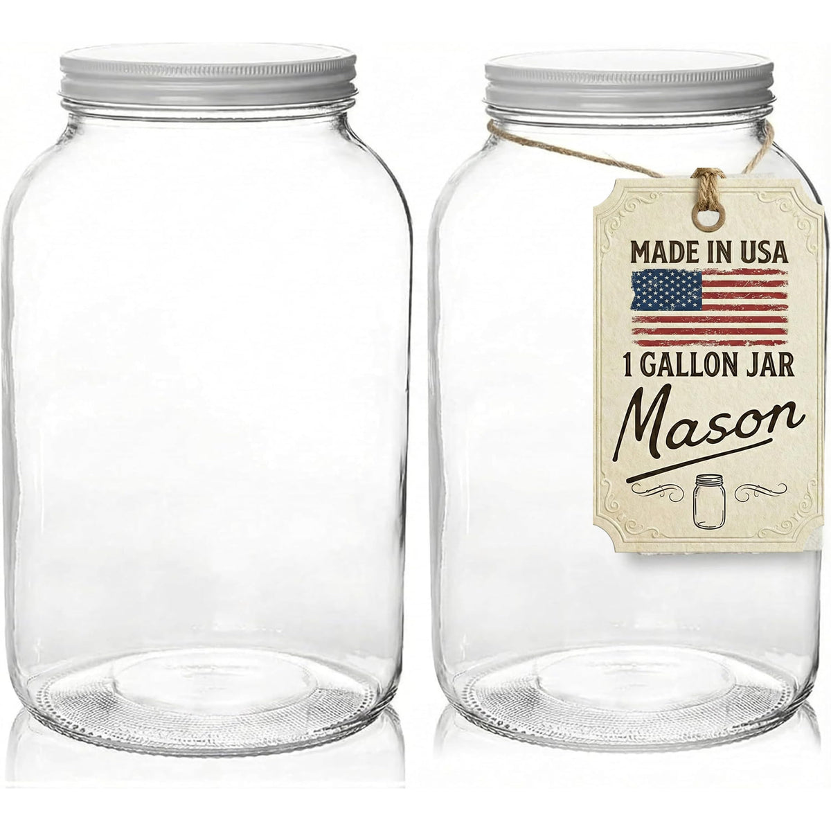 1 Gallon Glass Jar with Lid – Gallon Mason Wide Mouth Large Glass Jar for Fermenting, Pickling, Canning, Fermentation Jar, Kombucha, and Food Storage