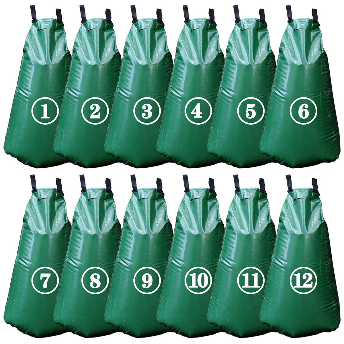 Tanzfrosch 12 Pack 20 Gallon Tree Watering Bags, Reusable, Heavy Duty and Slow Release Gator Bags for Trees, Premium PVC Plant Drip Irrigation Bags,5