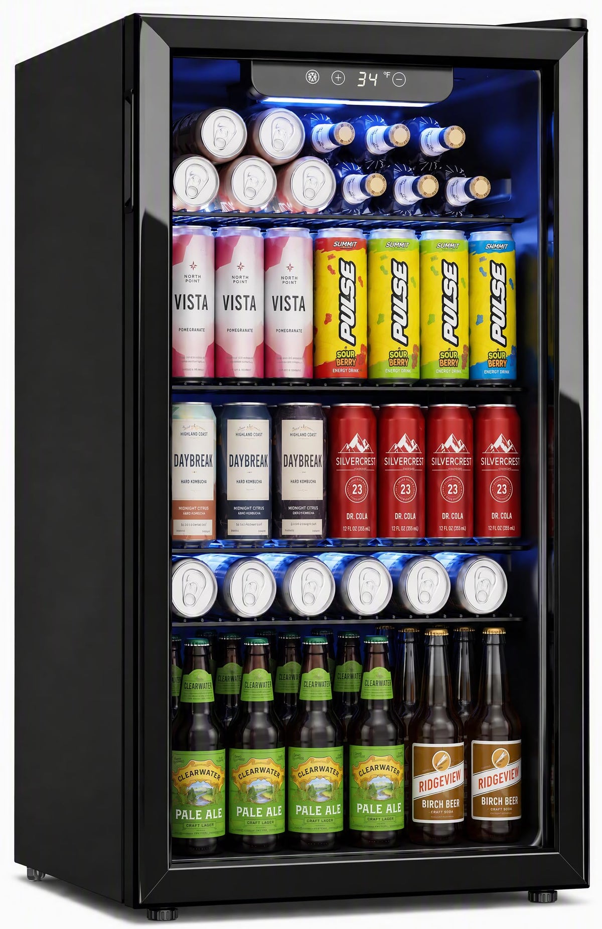 126 Can Mini Fridge, 3.2 Cu.Ft Beverage Refrigerator, Drink Cooler