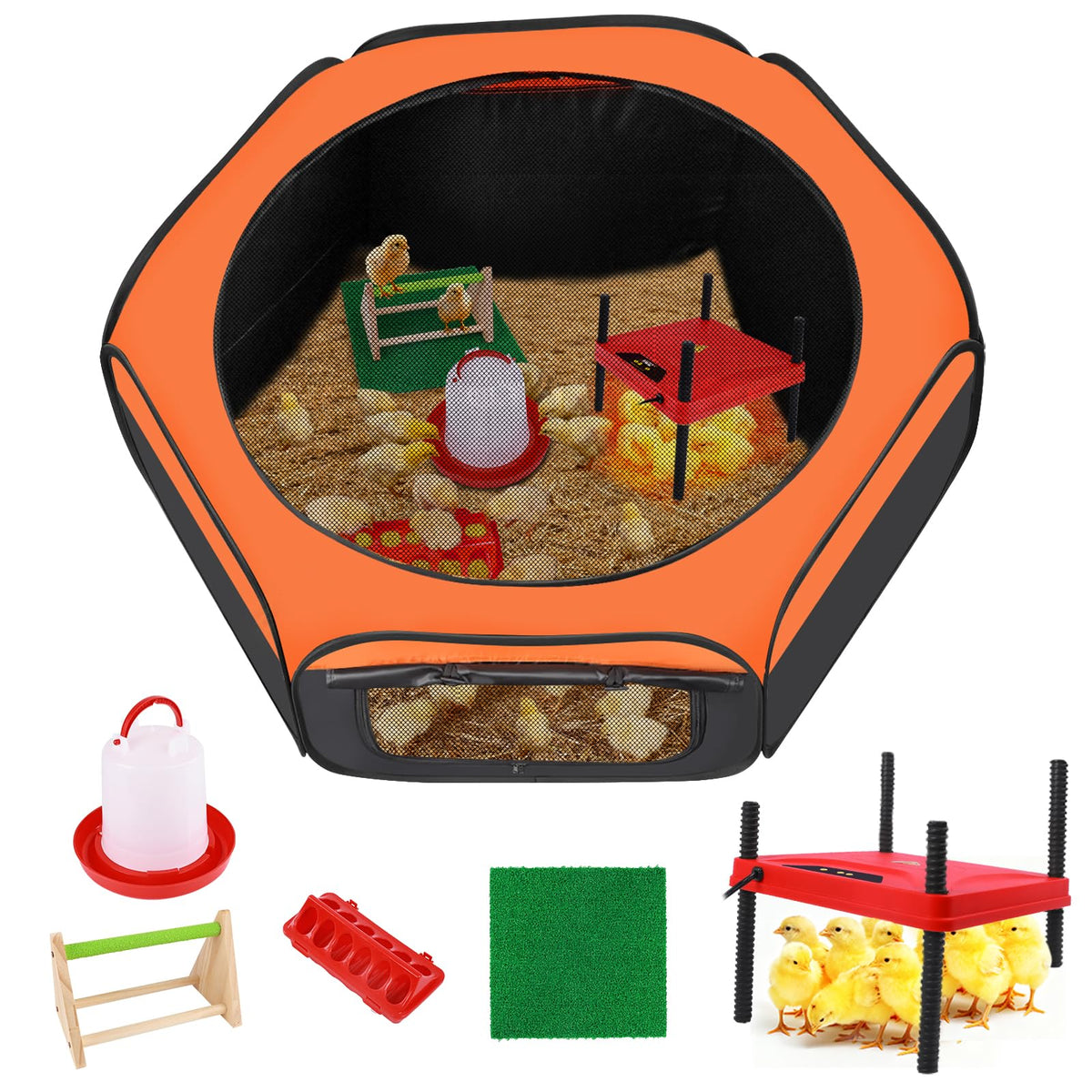 Brooder Box for Chick, Chick Starter Kit with Brooder Heating Plate