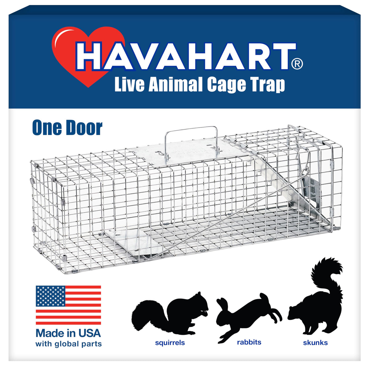 Havahart Medium 1-Door Live Animal Trap, Galvanized Steel Cage