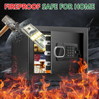 1.3 Cubic Feet Small Fire Safe Box for Home, Fireproof Safety Lock Box with Digital Keypad, Spare Keys and Removable Shelf, Personal Security Home