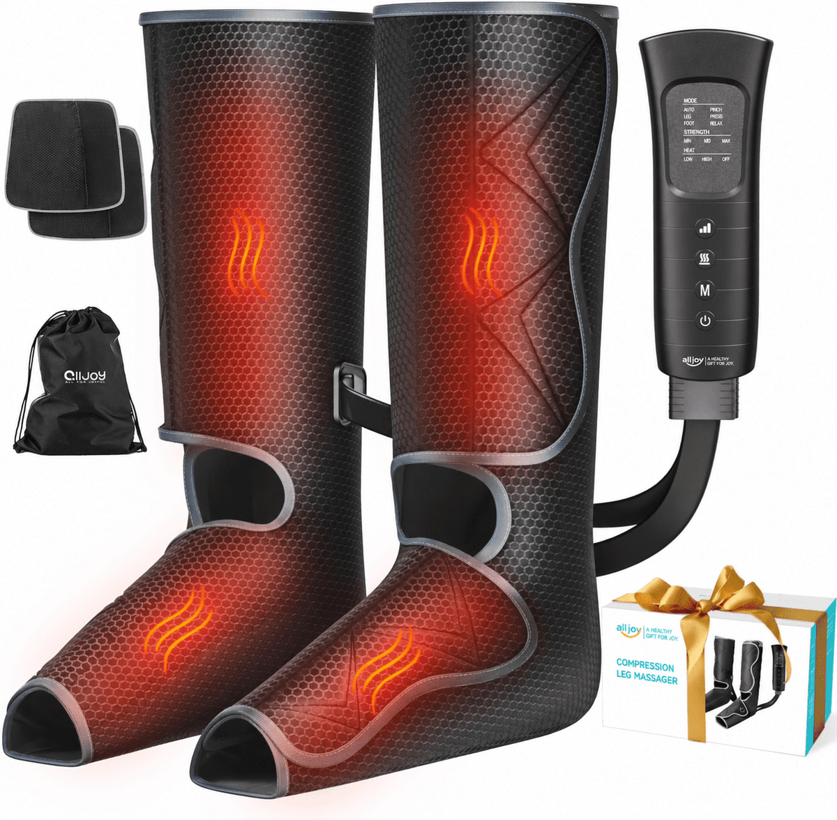 ALLJOY Leg Compression Boots Massager for Circulation and Pain Relief, Leg Air Compression Foot and Calf Massager with Heat