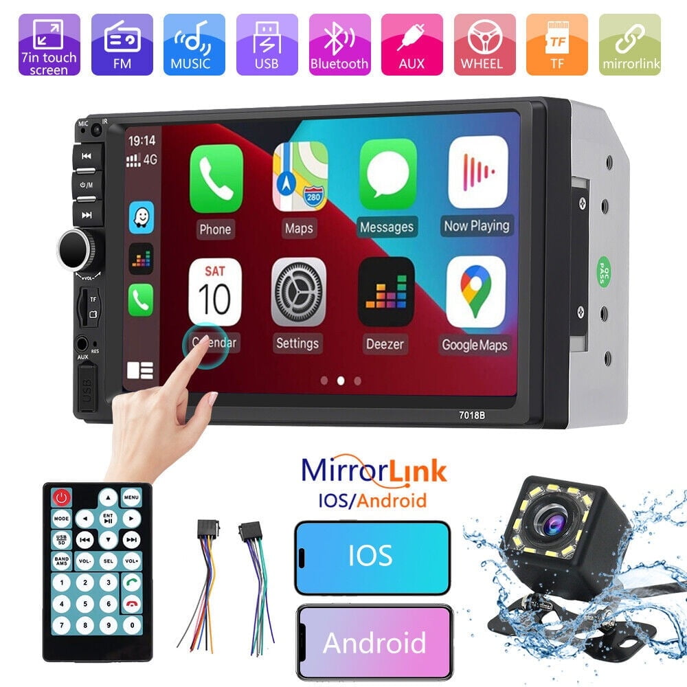 Double Din Car Stereo with HD Rear Camera,Kepeak 7 inch Touchscreen, Bluetooth, AM/FM Radio Receiver