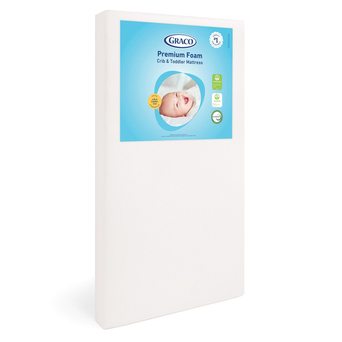 Graco Premium Foam Crib and Toddler Mattress with Waterproof Cover, Greenguard Gold, Oeko-Tex Certified