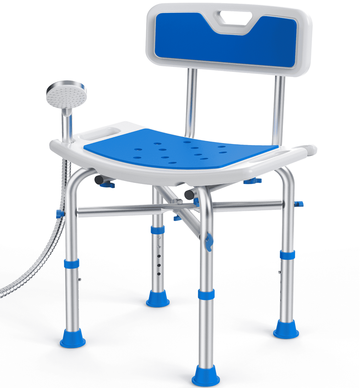 KEKOY Shower Chair with Back 500lb, Height Adjustable Bath Chair for Shower, Heavy Duty Bath Stool for Tub for Elderly, Senior, Handicap, Tool-Free