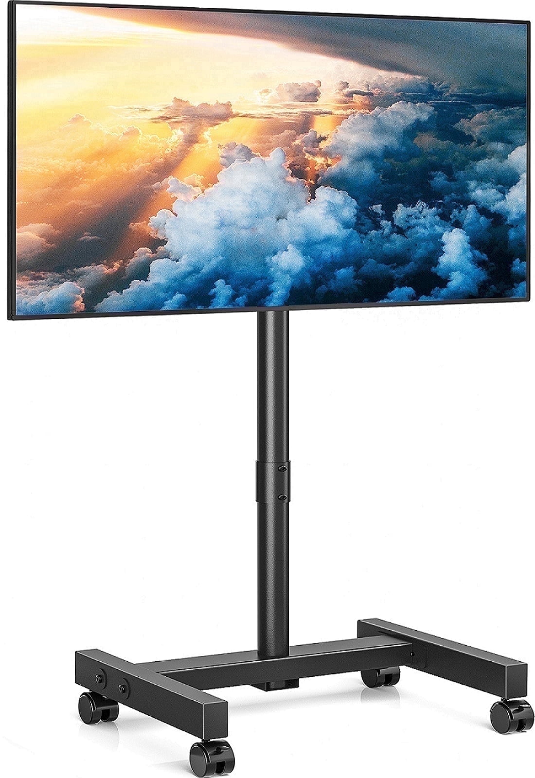RTVR Rolling TV Stand with Wheels for 13 to 50 inch Screens, Mobile TV Mount Floor Stand Tilt Cart